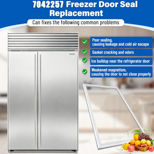 Image of Upgraded 7042257 Refrigerator Door Gasket Replacement Compatible with Subzero 542 642 680 685, 67.5″x23.5″ 7010586 Fridge Gasket Replace 3212180 3211660 701058 WLF7042257 Freezer Seal