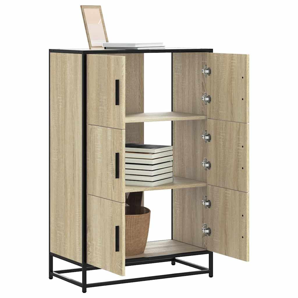 vidaXL Aparador Alto Madera de ingeniería y Metal Sonoma 68x35x106,5cm