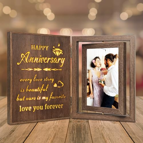 EYITUPC Light Up Anniversary Picture Frame Gifts for Women Men,