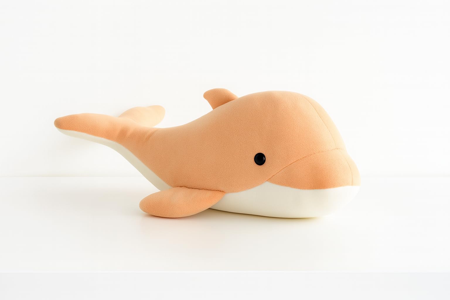 Plush Whale Stuffed Animal, Soft Peach and White, Decorative Plushie - 30 cm_ST-picture-33