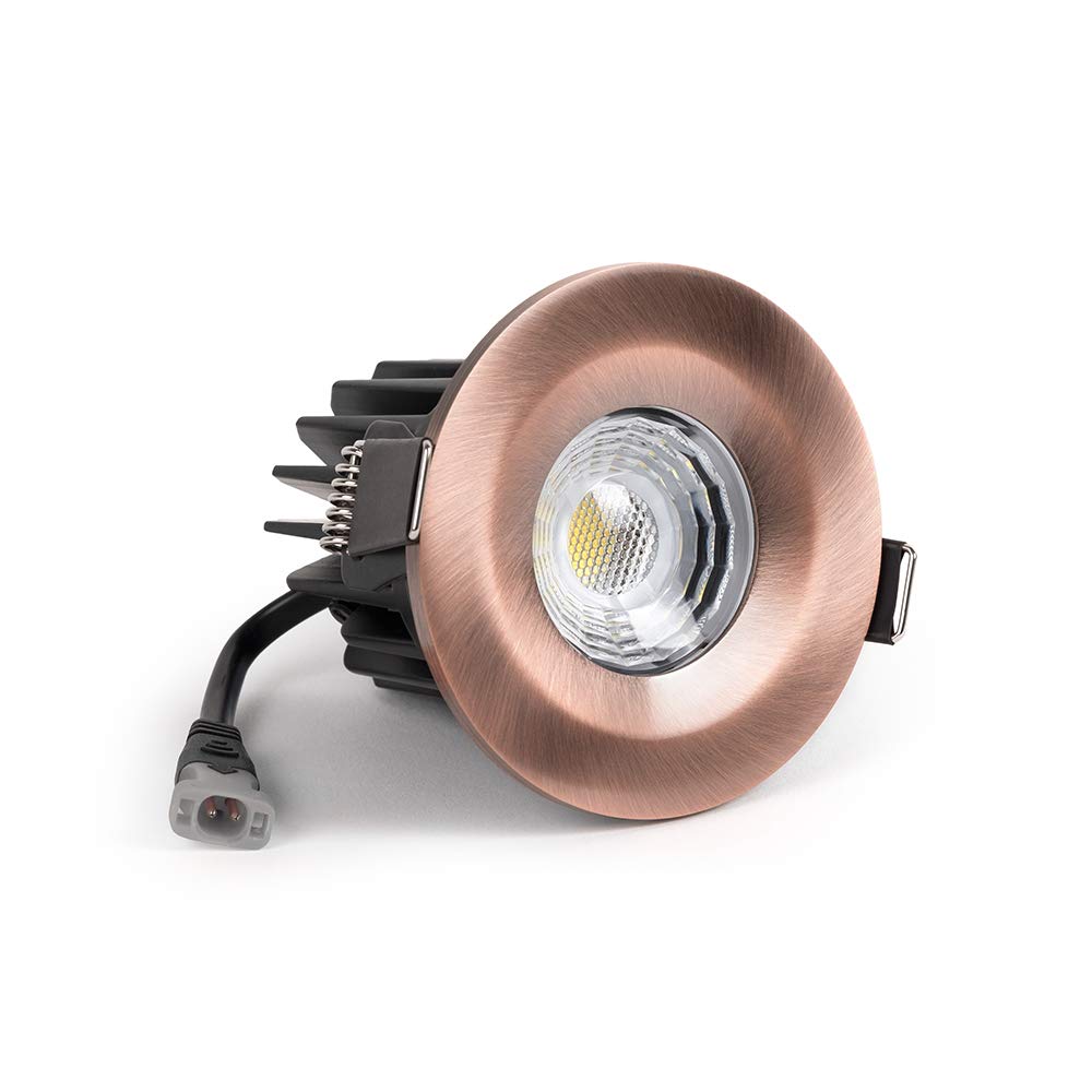 Soho Lighting Light/White Soho Ing Antique Copper Led Downs - Fire Rated - Fixed - Ip65 - Cct Switch - High Cri - Dimmable