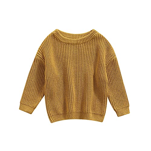 Image of Afunbaby Baby Girl Boy Knit Sweater Blouse Pullover Sweatshirt Warm Crewneck Long Sleeve Tops for Infant Toddler