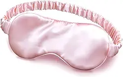 Máscara de Dormir Premium em Cetim Tapa Olho Blackout Macio e Confortável Para Sono Profundo Protetor Ocular Noturno com Elástico Ajustável (Rosa)