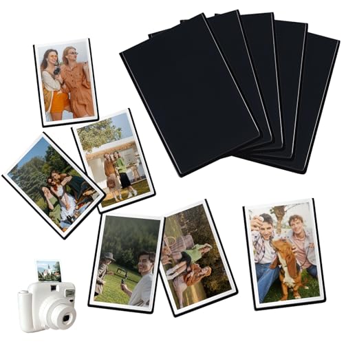 shallyong 20 Piezas Marcos Magnéticos para fotos 9 x 6 cm, Minimarcos Magnéticos Refrigerador Negro, Imanes Personalizados Nevera para Películas Polaroid Instax Mini, Fotos y DIY