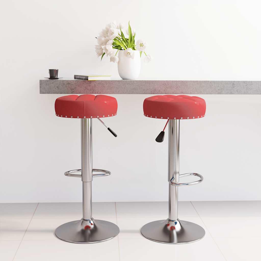Juego de 2 taburetes de bar con elevador de gas, altura regulable, 360 grados, estructura de acero cromado, reposapiés integrado, para mostrador y cocina