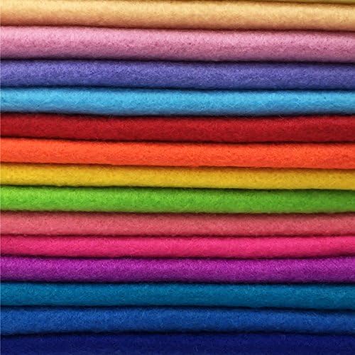 flic-flac 28pcs 12 x 8 inches (30cmx20cm) 1.4mm Thick Soft Felt Fabric Sheet Assorted Color Felt Pack DIY Craft Sewing Squares Nonwoven Patchwork - 3