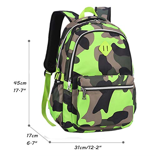 Image of Ladyzone Camo School Backpack Lunch Box Set Lightweight Schoolbag Travel Camp Outdoor Daypack