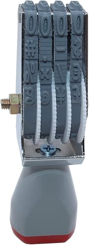 Miniatura 9 de Sello de números de 4 dígitos para negocios, multifuncional, creativo, rueda rodante, símbolo de goma, sello de fecha de oficina, (4 dígitos)