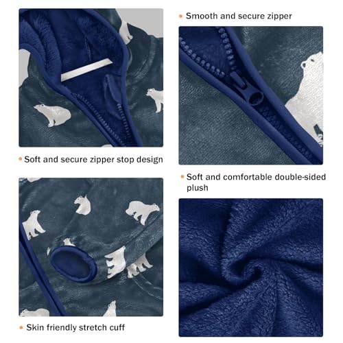 Boys' Fleece Hoody Jacket Zip Up Coat Warm Fall Winter Plush Jacket Polar Bears Long Sleeve Outerwear3