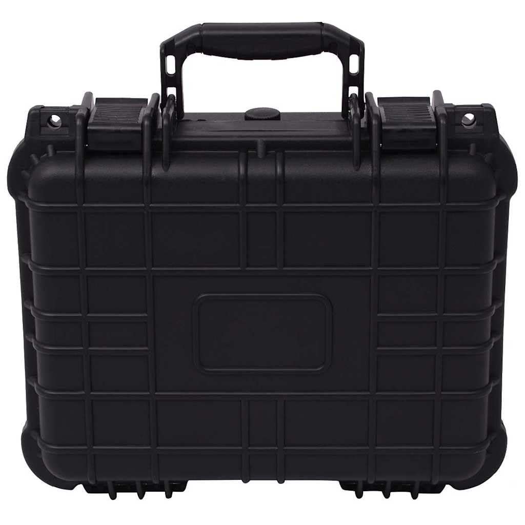 Maletín universal negro 35 x 29,5 x 15 cm, estuche rígido resistente a los golpes con junta tórica, válvula de compensación de presión, incluye inserto acolchado para cámara, objetivo