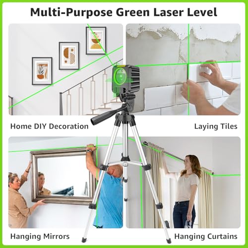image for Laser Level with Tripod, Huepar 100Ft Self Leveling Green Cross Line D