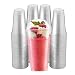 Plastic Cups with Dome Lids by Green Direct - 20 oz. Disposable Party Cup Set for Cold Drink/Bubble Boba/Iced Coffee/Tea/Smoothie Pack of 100