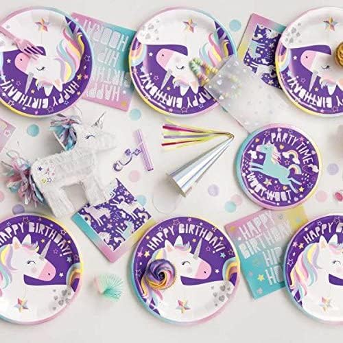Unique Stunning Unicorn Round Dinner Plates - 9" (Pack of 8) - Durable & Vibrant Party Essentials, Perfect for Enchanting Parties & Celebrations image 3