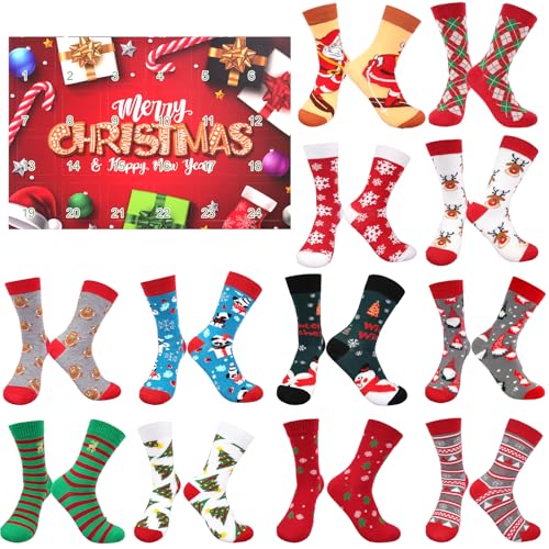 Chaussettes de Noël en calendrier de l'Avent, le cadeau mixte idéal
