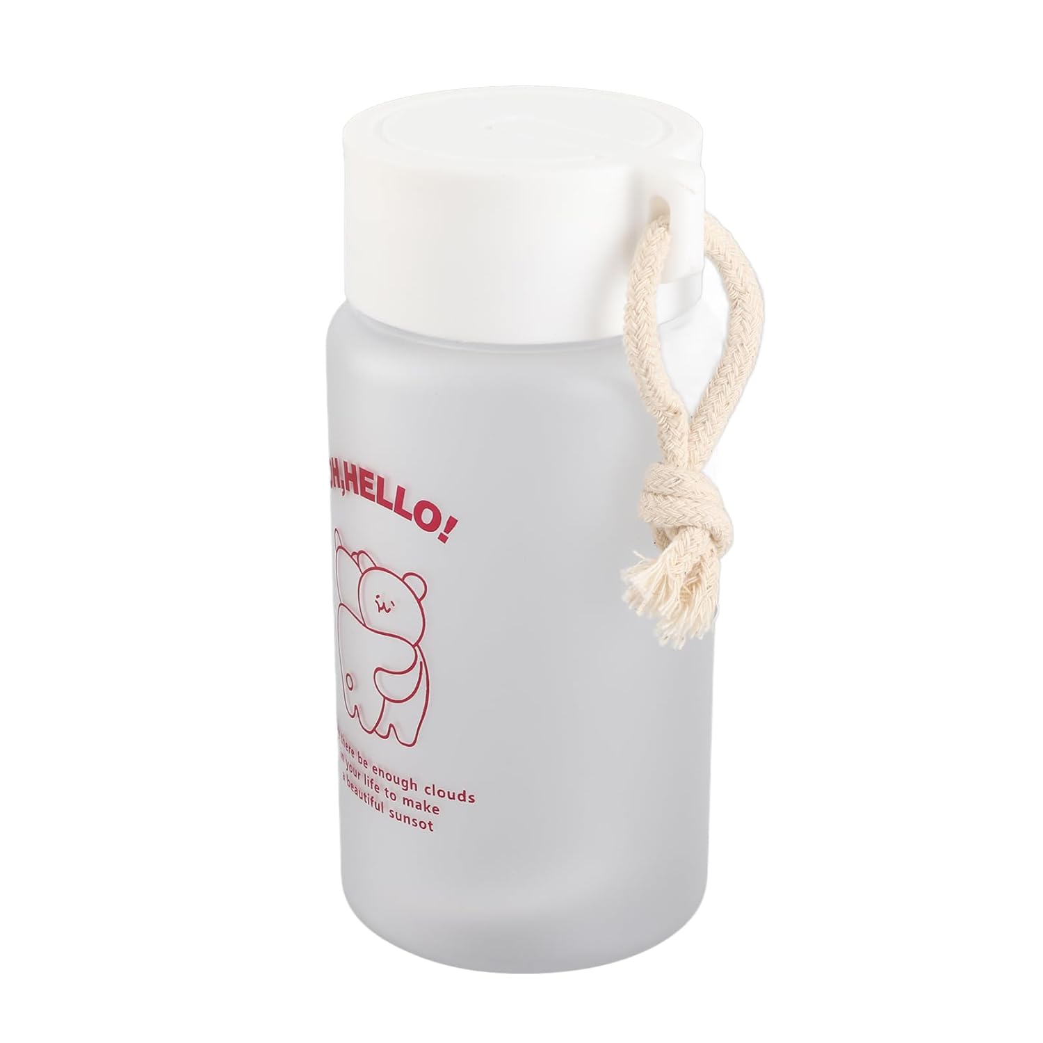 Kids Water Bottle Cute Cartoon Printing Handle Design Good Sealing Students Cup with Soft Silicone Handle for Students