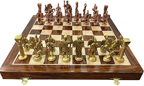 Jeu d'échecs en laiton Modfash idée cadeau chic échiquier pliant 35 cm pour Noël