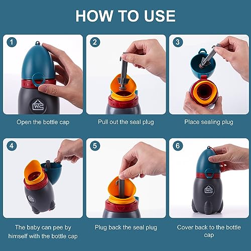 2025 upgraded travel urinal for kidsrocket toys portable emergency urinal for toddlerlight and easy to carrysuitable for cartravelcamping and children39s urinal potty trainingdeep blue