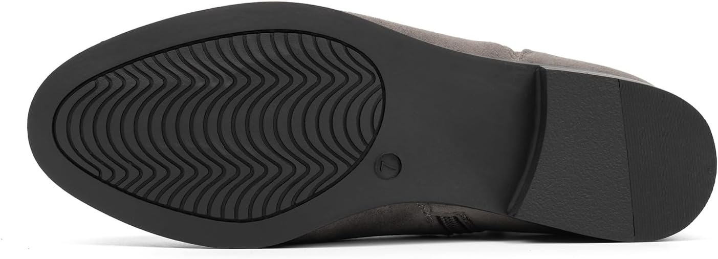 VJH confort Women's Chelsea Ankle Boots Low Heel Fashion Almond Toe Dress Booties with Side Zipper - Image 5