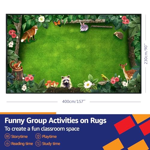 Tapete Forest Classroom 7'6" x 13' Verde Jungle miniatura 2