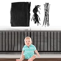 Child Safety Net, 2mx 79cm Durable Outdoor Balcony Banister Stairs Guard Protective Netting for Kids Baby Toys Pets, Easy to Install and Use with More Ropes Ties, Sturdy Mesh Rail Guard