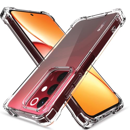 Image of Amazon Basics Back Cover for Realme Narzo 90X 5G / Realme C85 5G / Realme 15X 5G PC + TPU Clear Transparent Raised Edges Shockproof Protective Phone Bumper Case (Transparent)
