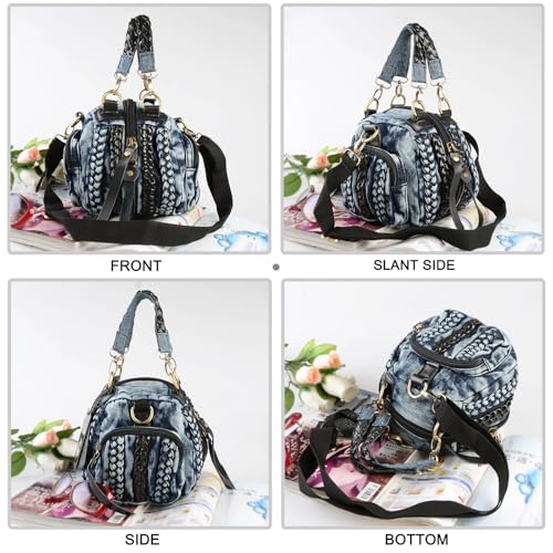 New Jeans Bag Washed Denim Bag for Women Cute Denim Messenger Bag Blue Jean Purses and Handbags3