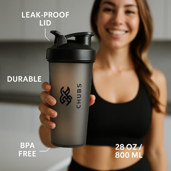 Image of CHUBS Fitness Series PUSH YOUR LIMITS Spring Shaker With Mixer, For Men And Women (BLACK)-MULTIPURPOSE..