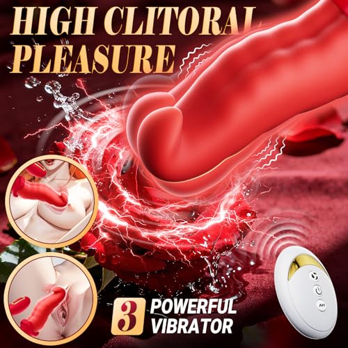 Women Sex Toys Dildo Vibrator - Licking Tongue Vibrators G Spot Vibrator Tongue Toy,3 Wiggling Vibration, Anal Clit Teasing Stimulator APP Remote Control Adult Toy for Female Men Couples Rose Sex Toy - Image 4