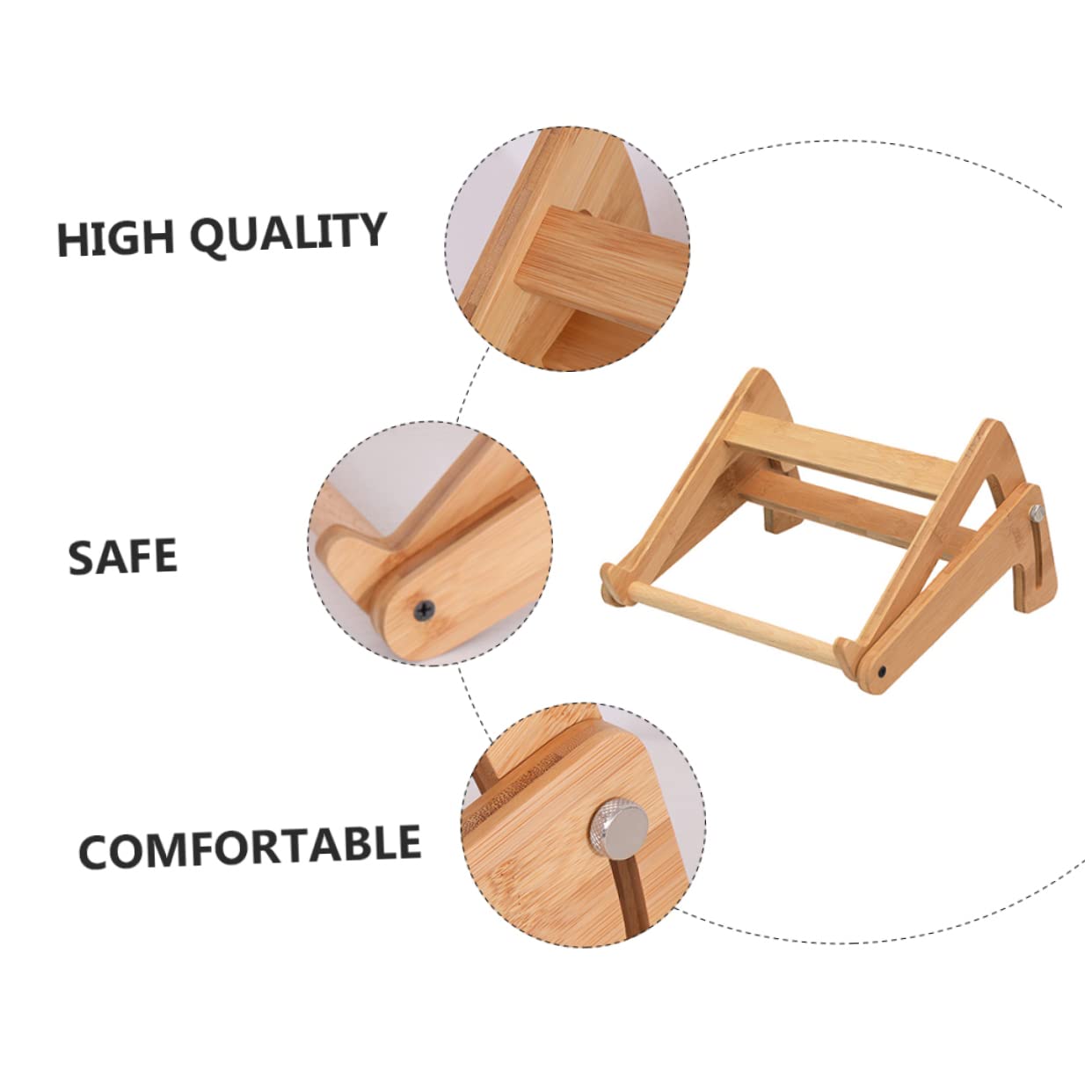 Levemolo Supporto Verticale Laptop in Legno, Scrivania Portatile per Laptop, Altezza Regolabile, Dissipazione del Calore, Angolo Ergonomico per Casa e Ufficio