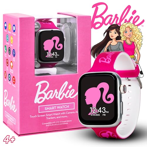Barbie Kids Smart Watch – Touchscreen Smartwatch with Camera, Activity Trackers, Pedometer, Music, Stopwatch, and Glitter Silicone Strap – Fits Wrists from 5.5" to 8"2