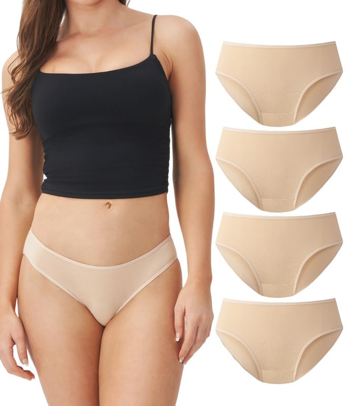 DAVID ARCHY Ropa interior de bikini de algodón para mujer, transpirable, de talle bajo, suave, para mujer, paquete múltiple