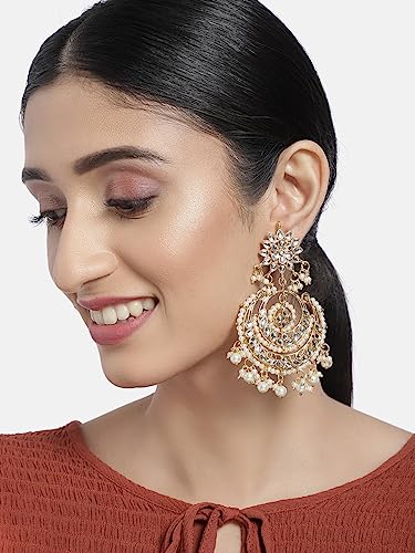 Image of Peora Traditional Ethnic Kundan Pearl Traditional Jewellery Set Gift for Women