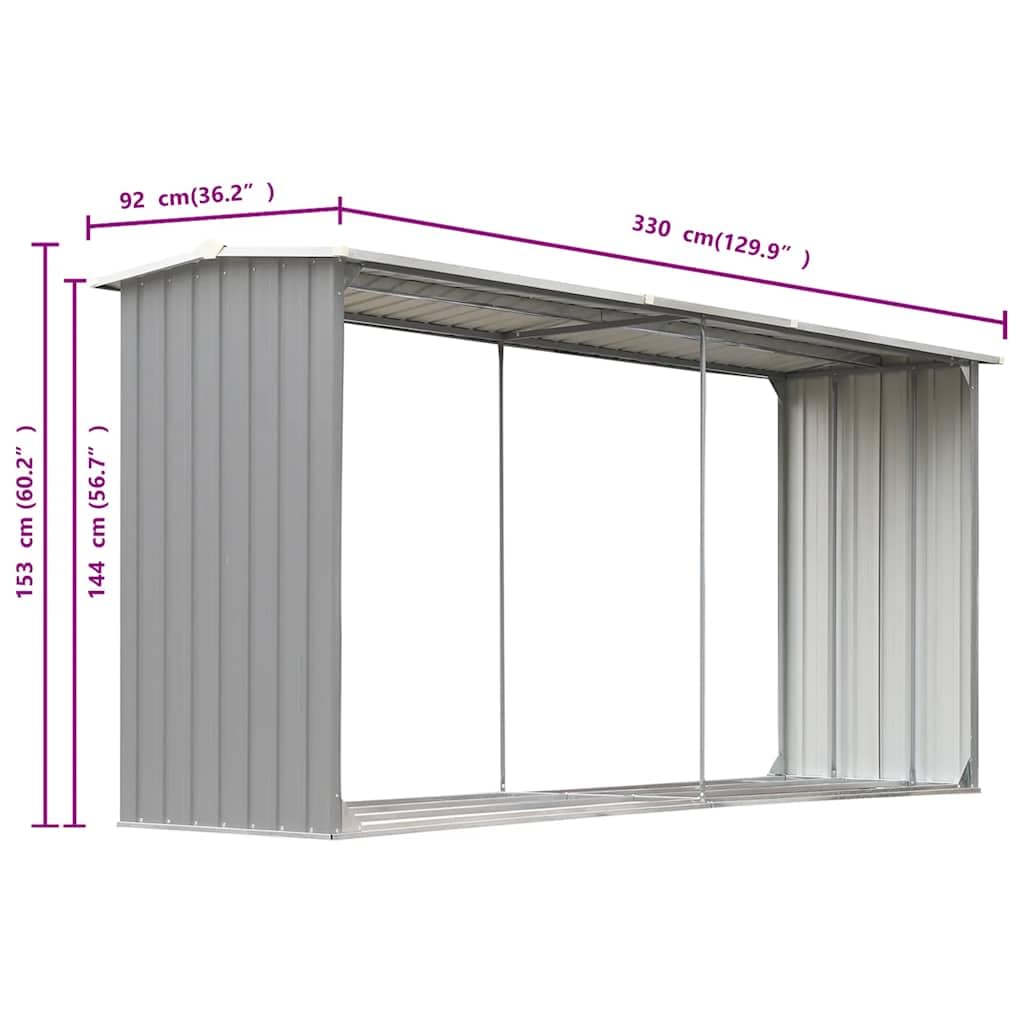 Abri de Stockage de Bois 330x92x153 cm Gris Intérieur Extérieur