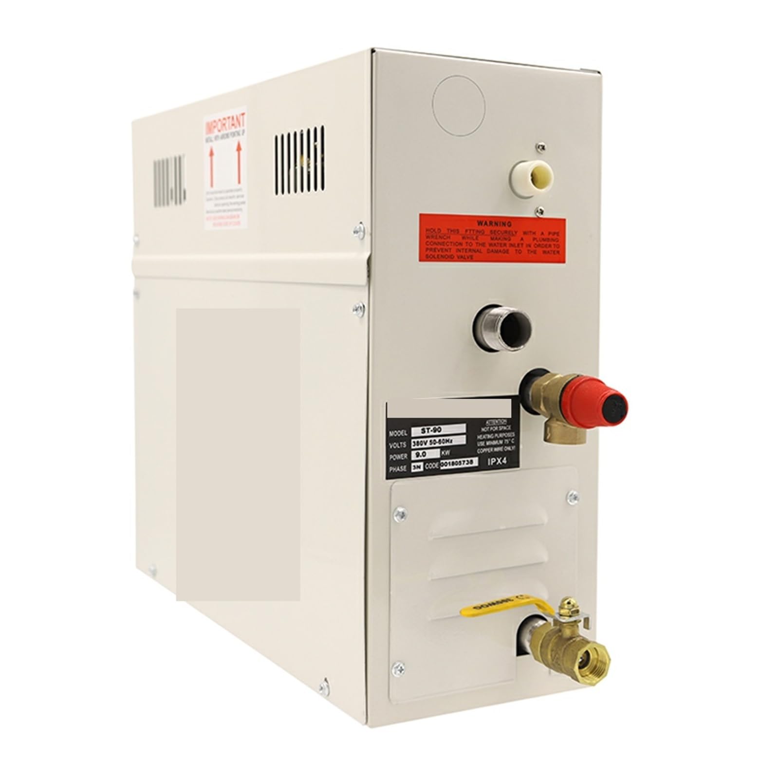 Generatore di vapore, generatore di vapore da 9 kW per doccia 380 V, macchina a vapore per uso domestico, attrezzatura per sauna, bagno turco, SPA, doccia a vapore con controller digitale (380 V)