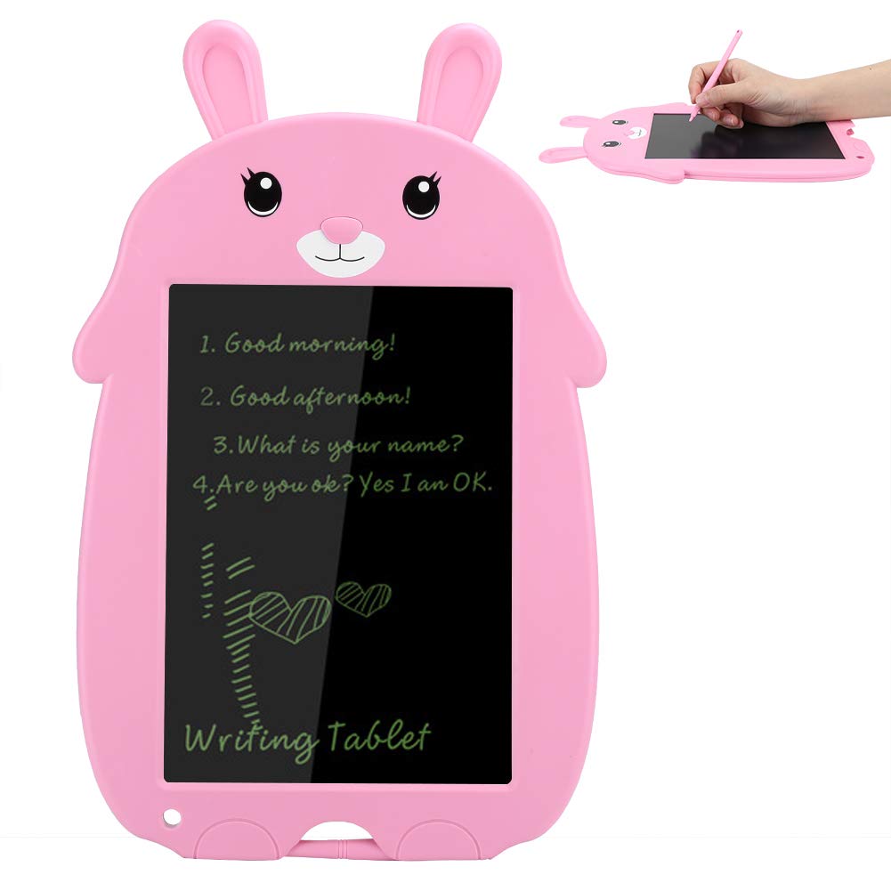 LCD Writing Board, 8.5 Inch Rabbit Draw Pad for Kids, Color Handwriting Drawing Tablet, Light Energy Electronic for Write, Calculate and Draft(Pink)