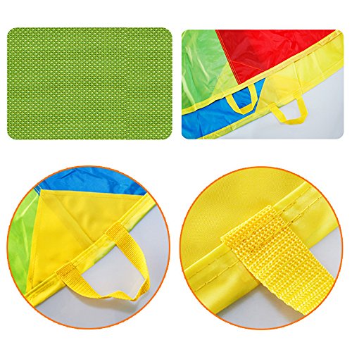 image for Everfunny Play Parachute, 12 Foot for Kids with 12 Handles Play Parach
