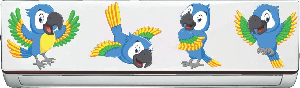 Image of ' Multi Perrots'' AC Sticker (96 cm x30 cmx 24 cm)