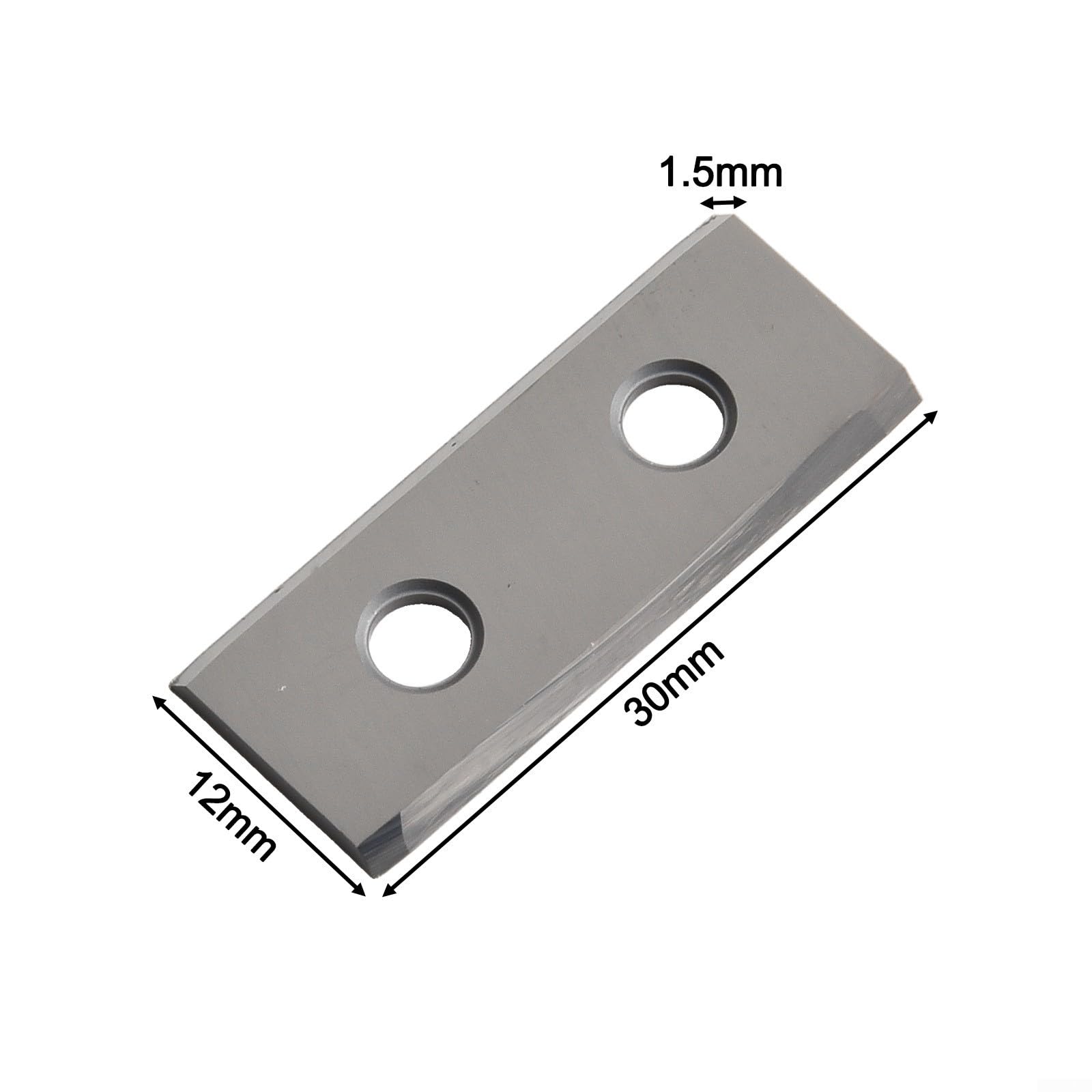 Lot de 10 inserts carrés indexables en carbure de tungstène 30 x 12 x 1,5 mm 35° pour tour à bois, outil de tournage réversible, 2 bords de coupe