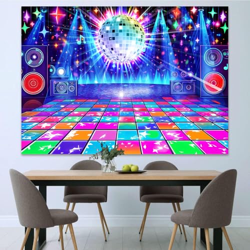 Fondo Disco Retro Glow para Fiesta 7x5ft miniatura 7