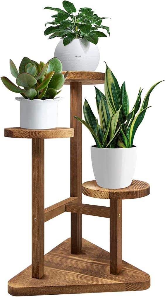 THE DECOR WOODS 3 Tier Plant Stand, Tall Wood Plant Shelf Holder for Indoor Plants |Wooden Shelf Rack Display Plant Stand Holder for Corner Living Room Balcony & Garden (B0C27VPNN1) Amazon Price History, Amazon Price Tracker