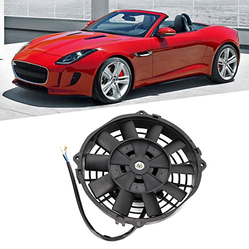 Ventola Sottile da 7 Pollici Ventola di Raffreddamento del Radiatore Elettrica Push Pull Thermo 12V con Kit di Montaggio Universale Nero