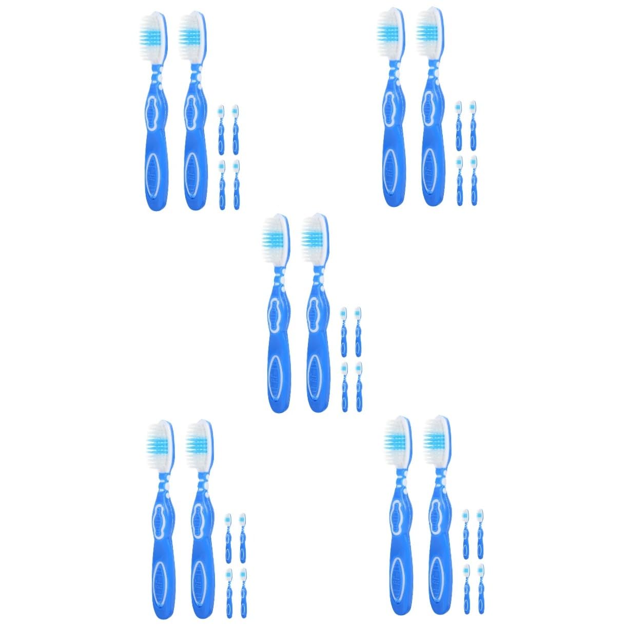 VALICLUD 5 Set Spazzolino Adulti Setola Coperture Mini Spazzolini Portatili Piccoli Spazzolini Da Denti Spazzola Per La Pulizia Orale Spazzolini Da Denti Carcerari Pp Blu 6 Pezzi * 5