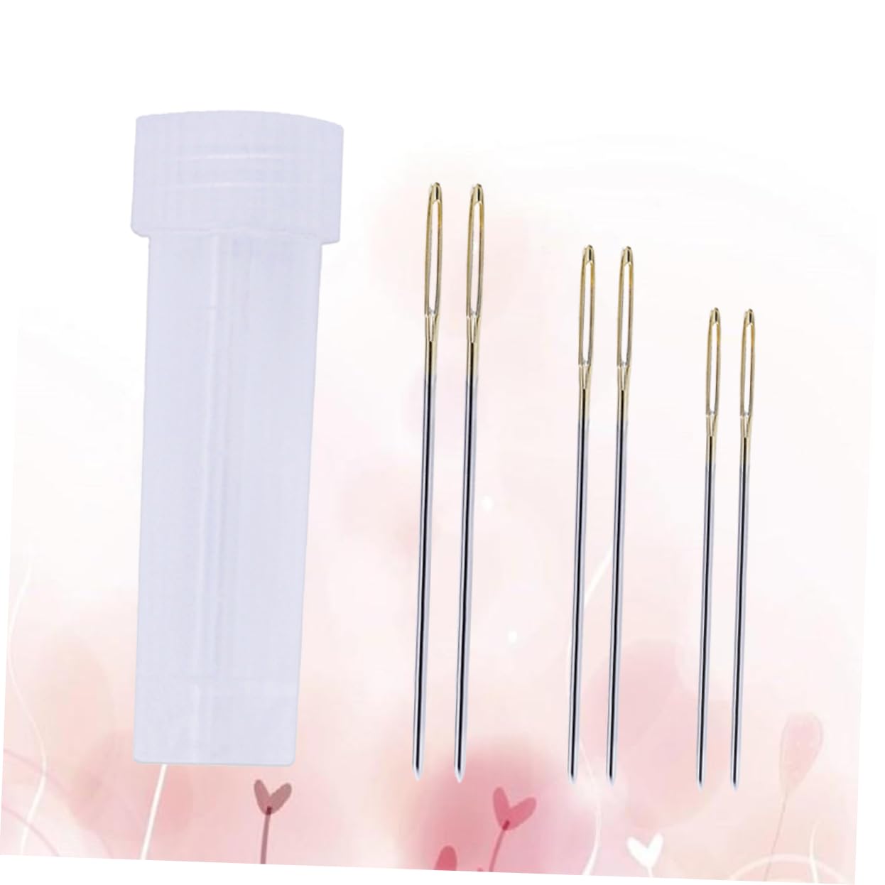 HAPINARY Stitching Needle Set 7 Pcs Large Hole Needles for Leather Yarn Cross Stitch Knitting with Storage Bottle
