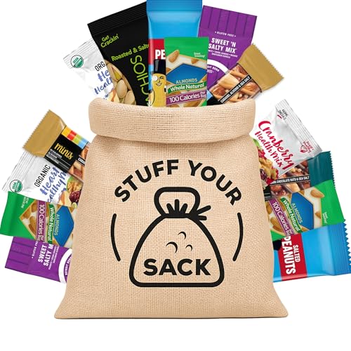 Healthy Nut Snack Packs – 25 Count Assortment of Almond, Cashew, Pistachio, and Mixed Nut Portions – Protein‑Rich, Gluten‑Free Snack Box by Stuff Your Sack
