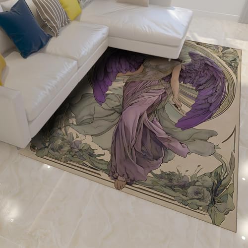 Tapis antidérapant lavable à la machine motif vintage fleurs - 3