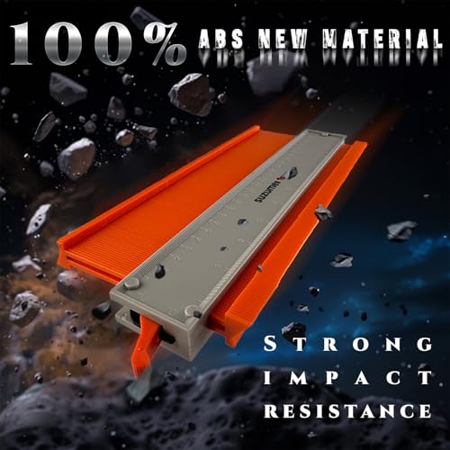 Image of 10 Inch Contour Gauge Tool New ABS Plastic Adjustable Lock Super Gauge Precisely Copy Irregular Profile Tool with A Woodworking Marker,Corner, Pipe, Tile, Flooring，Angle Measuring