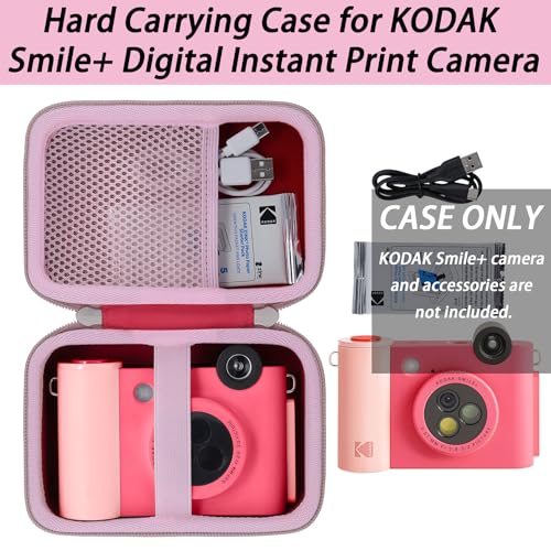 Image of khanka Hard Case for Kodak Smile+ /Kodak Smile Plus Camera,Fuchsia | EVA Hard Shell, Mesh Pocket Accessory Storage, Travel-Ready Portable Storage, Easy Carry Handle, Protective Case Only