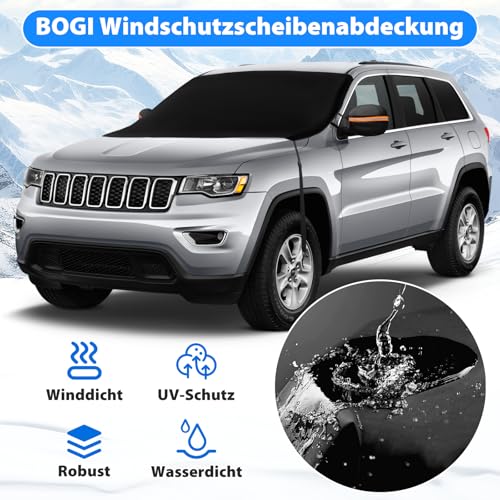 BOGI Windshield Cover for Ice and Snow, Heavy Duty 600D Windshield Snow Cover with 2 Mirror Covers Waterproof Car Cover for Snow Windshield Protector for Cars, SUVs, Trucks (77"x47") by BOGI - Image 6