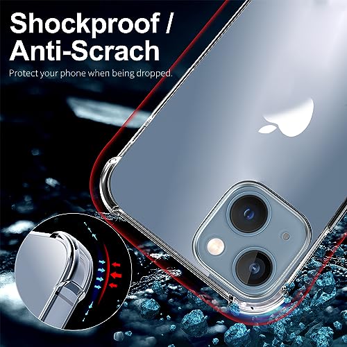 Melomon Clear Case for iPhone 15 (6.1-Inch), with Shockproof Airbag Drop Protection, Anti-Scratch Clear Phone Bumper Cover for iPhone 15, Transparent - Image 3