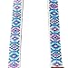 Woven Bag Strap - Blue & Pink with Tan Leather, Purse Strap Replacement Crossbody, Handbag Wide Shoulder Strap, Handmade Embroidered Crossbody Strap, Camera Strap, Luggage Strap